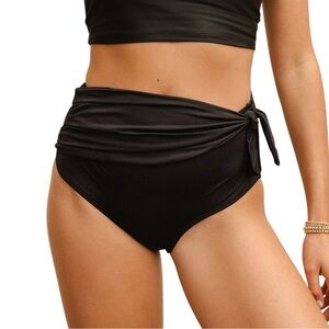 Albion Simone Bikini Bottoms Women’s Small Black Tie Side NWT